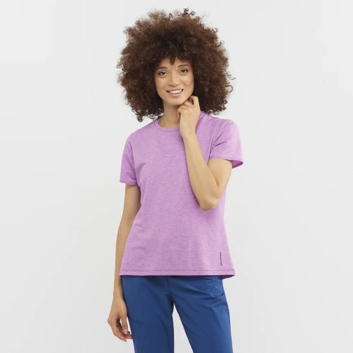 Camiseta Salomon Essential Tencel Curta Sleeve Feminino Lavanda | PT H41537